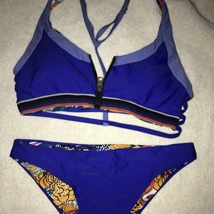 Reversible blue swimsuit
